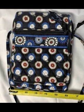 Vera Bradley Black Blue Floral Medallion Crossbody